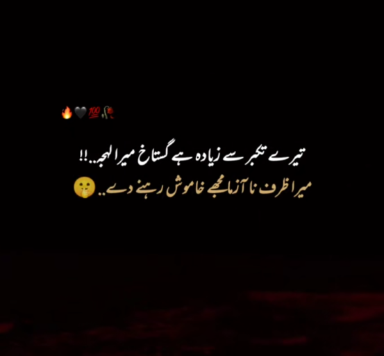 Urdu Poetry - Self Respect Attitude Poetry pics